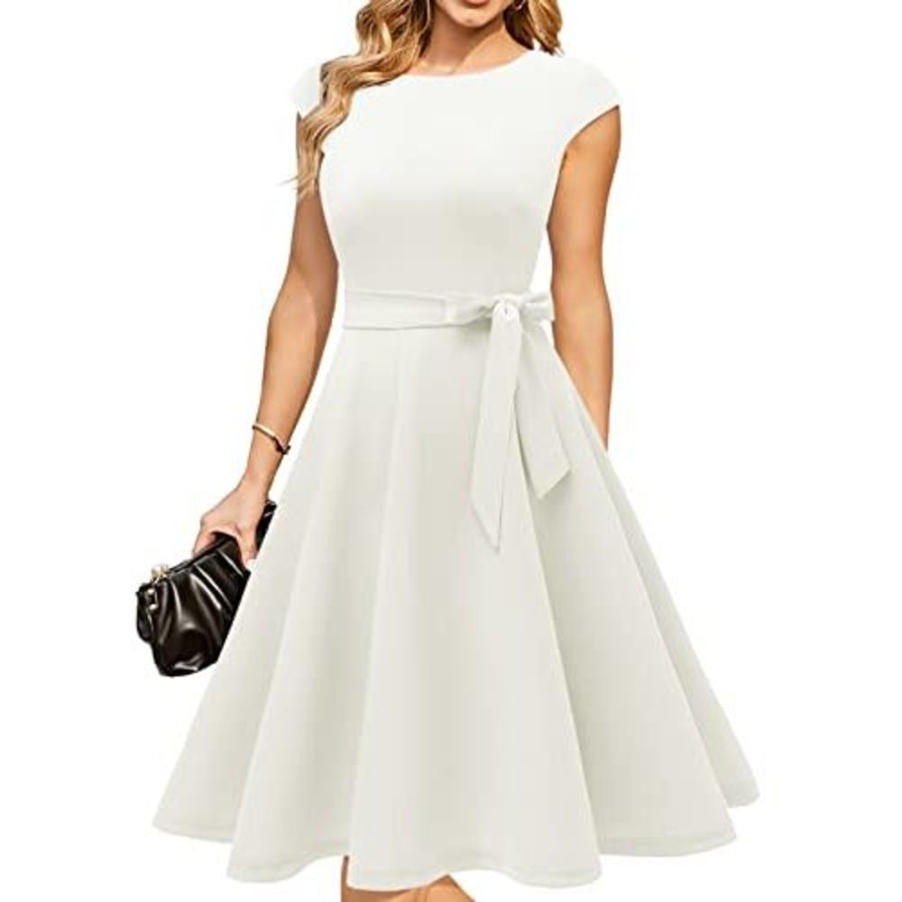 Elegant White A-Line Dress